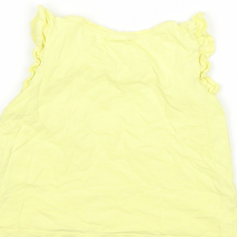 NEXT Girls Yellow Basic Tank Size 4-5 Years - chick