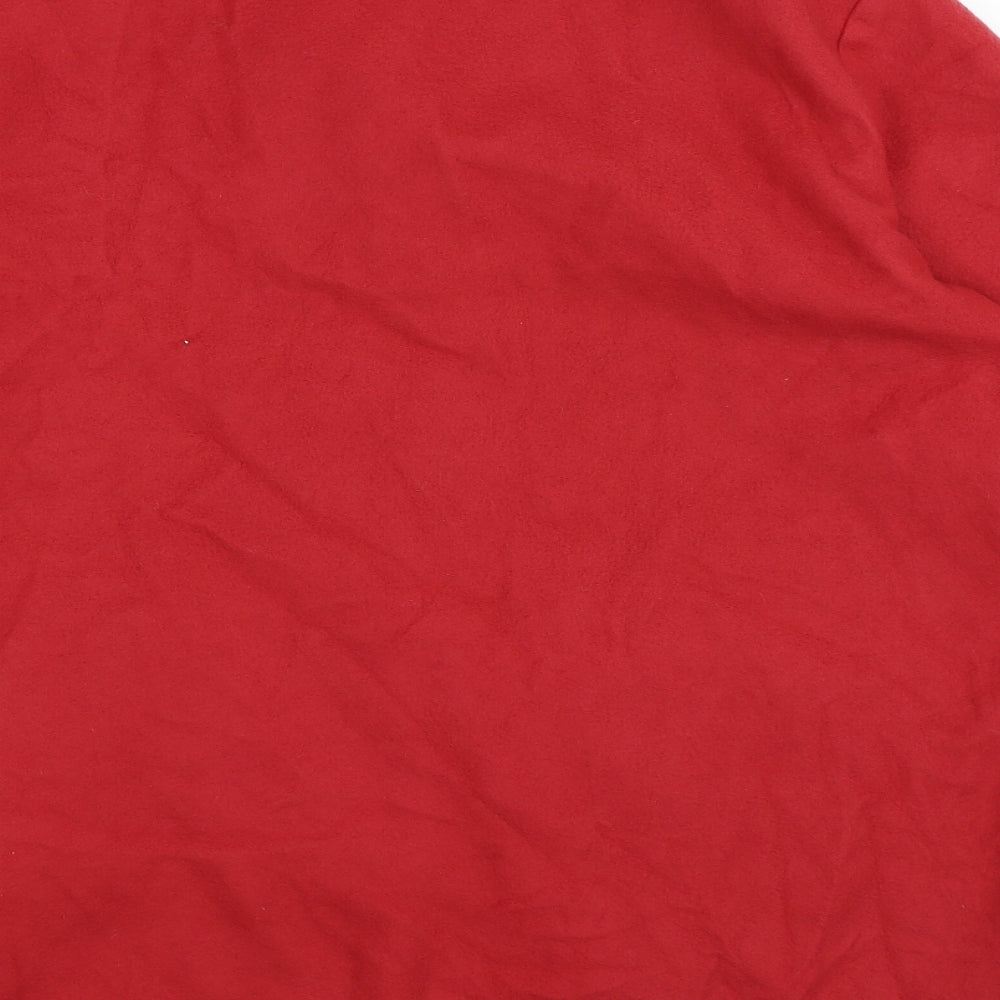 Anne De Lancay Womens Red Fleece Trench Coat Coat Size L