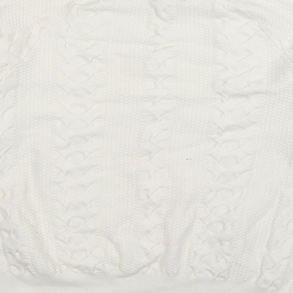 Very Womens White Knit Pullover Jumper Size 14
