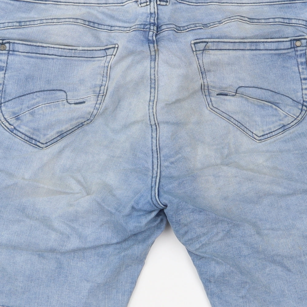 C&A Womens Blue Denim Cut-Off Shorts Size 36 in - Distressed