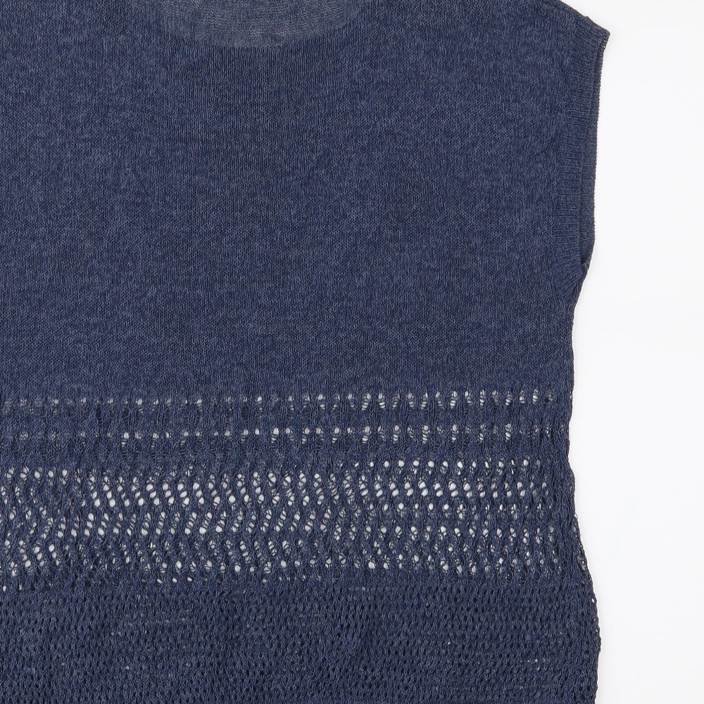 Marks and Spencer Womens Blue Knit Pullover Jumper Size 14