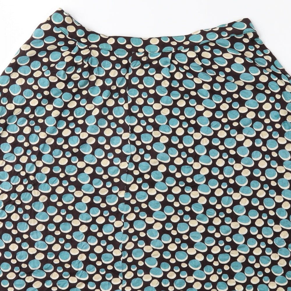pretty vacant Womens Brown Polka Dot Flare Skirt