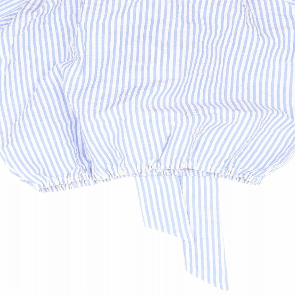 Quiz Womens Blue Striped Basic Blouse Size S