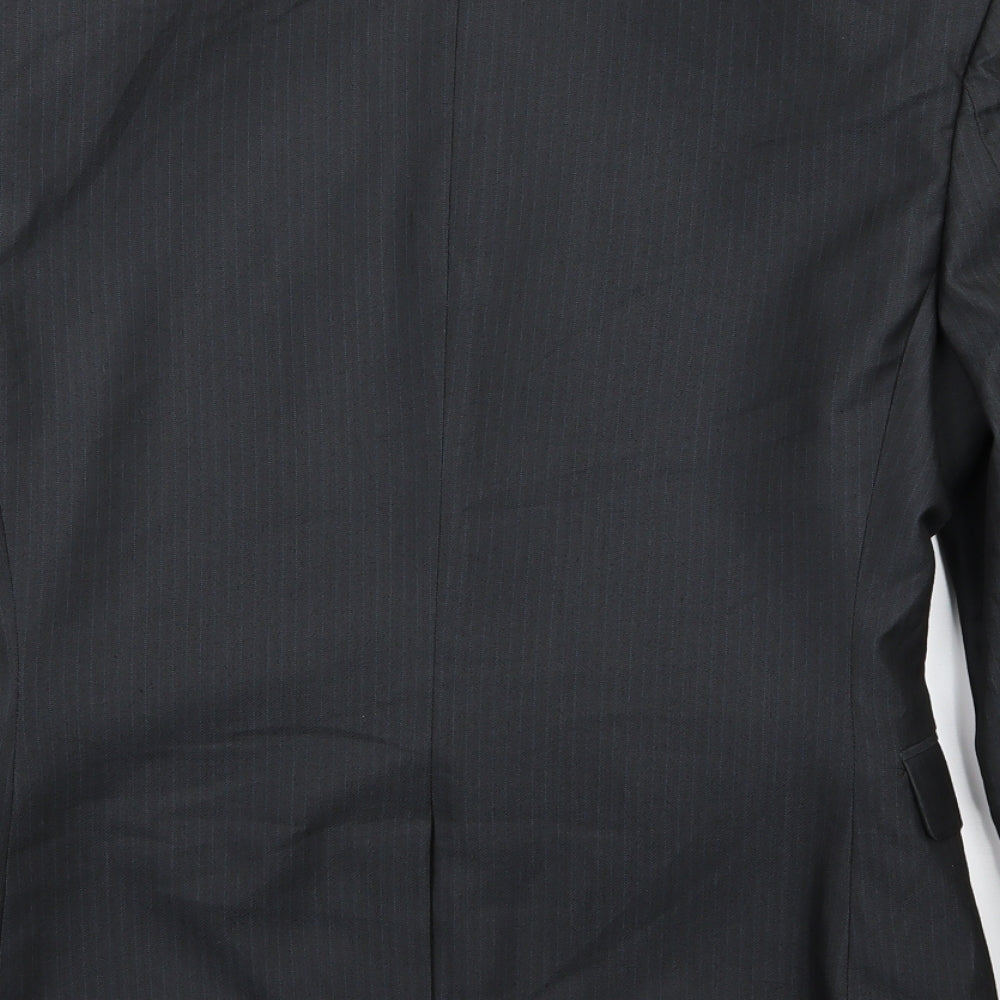 Marks & Spencer Mens Grey Striped Rayon Jacket Suit Jacket Size 34