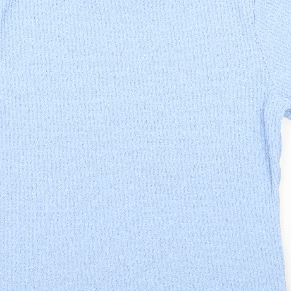 DASH Womens Blue Jersey Basic T-Shirt Size 14