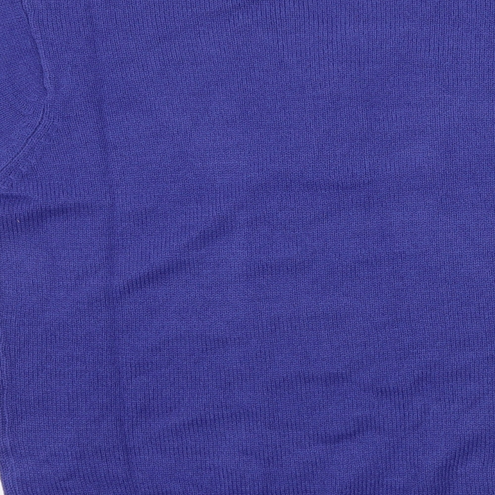 Damrt Womens Blue Knit Basic T-Shirt Size 14