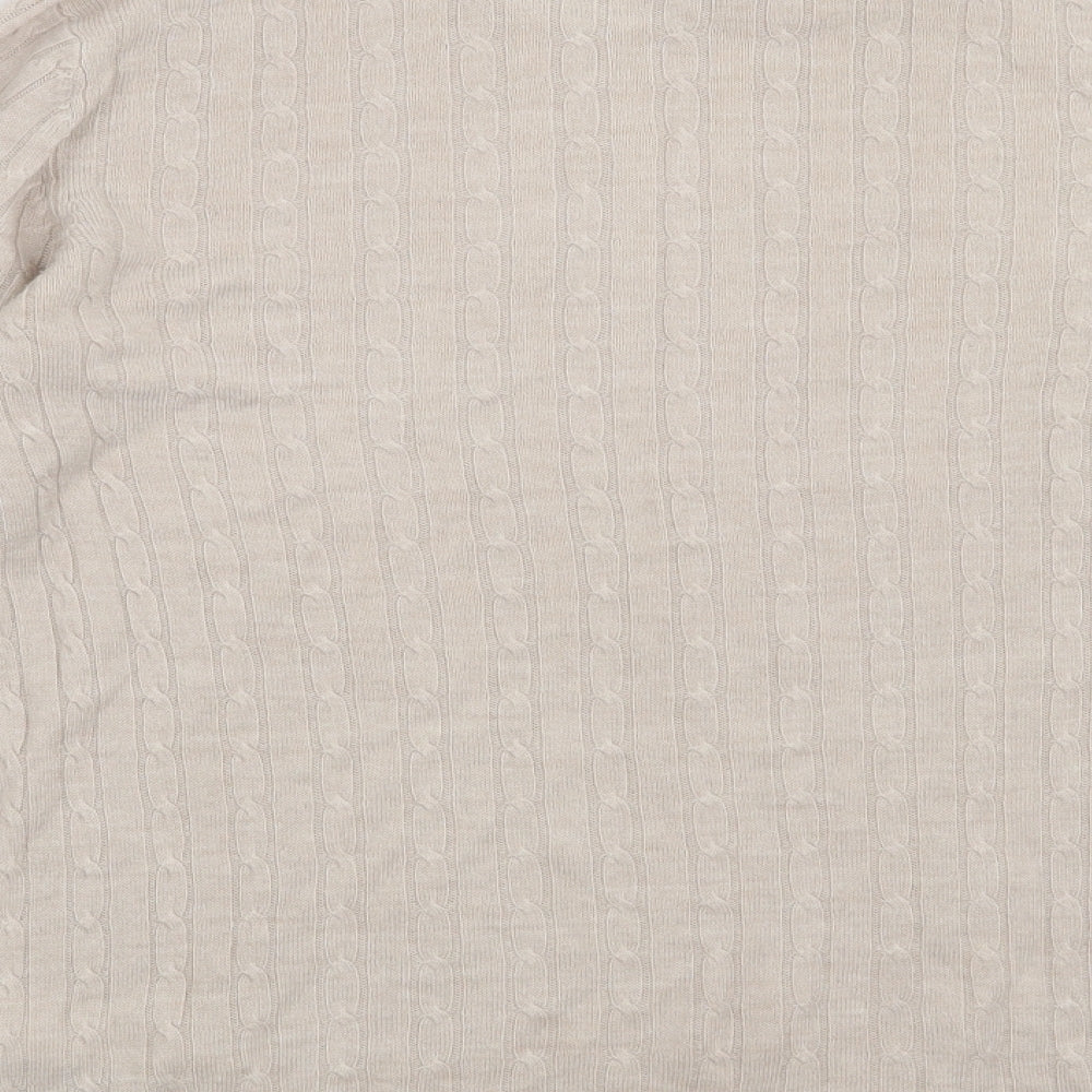 Marks & Spencer Womens Beige Knit Pullover Jumper Size 8