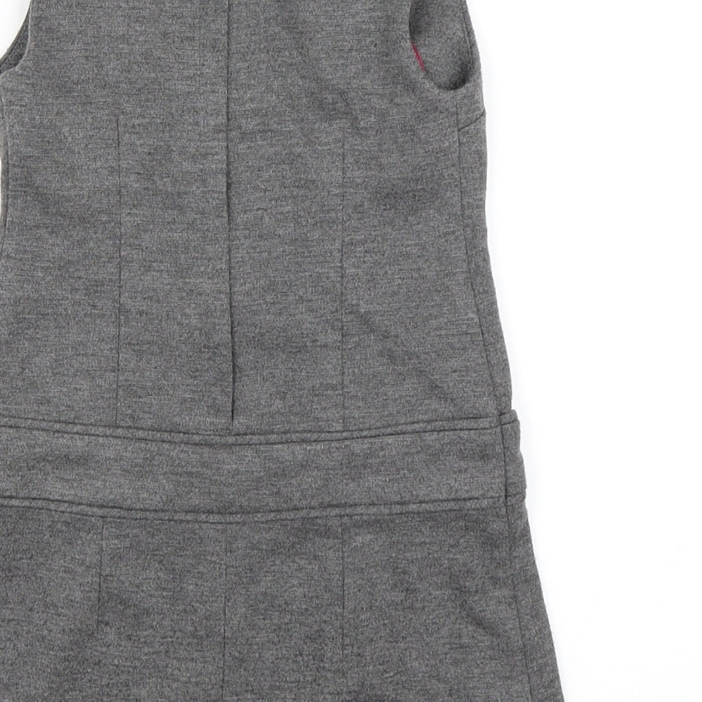 Miss E-vie Girls Grey Pinafore/Dungaree Dress Size 3 Years