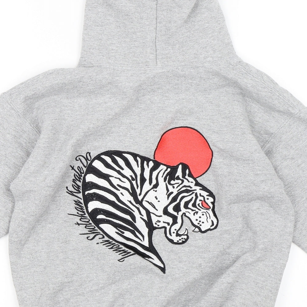 Gildan Girls Grey Pullover Hoodie Size M