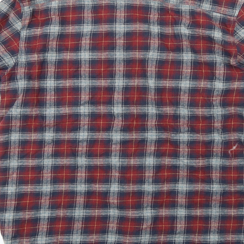 Boston Crew Mens Blue Check Button-Up Size S