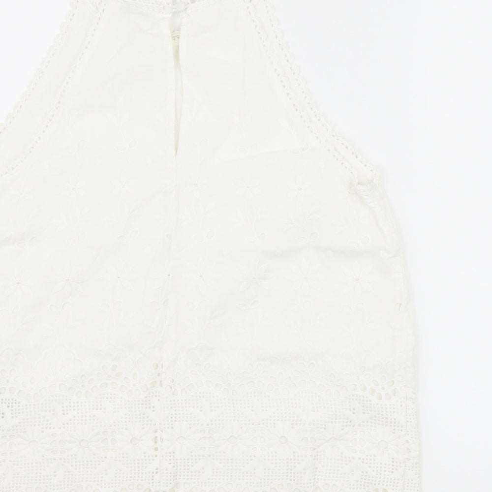 Miss Selfridge Womens White Basic Tank Size 12