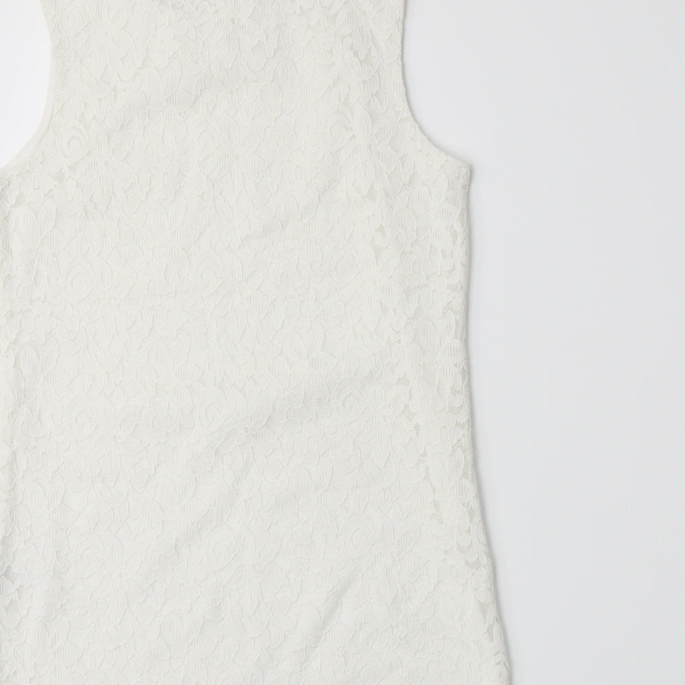 Lindex Girls White Basic Tank Size 10-11 Years