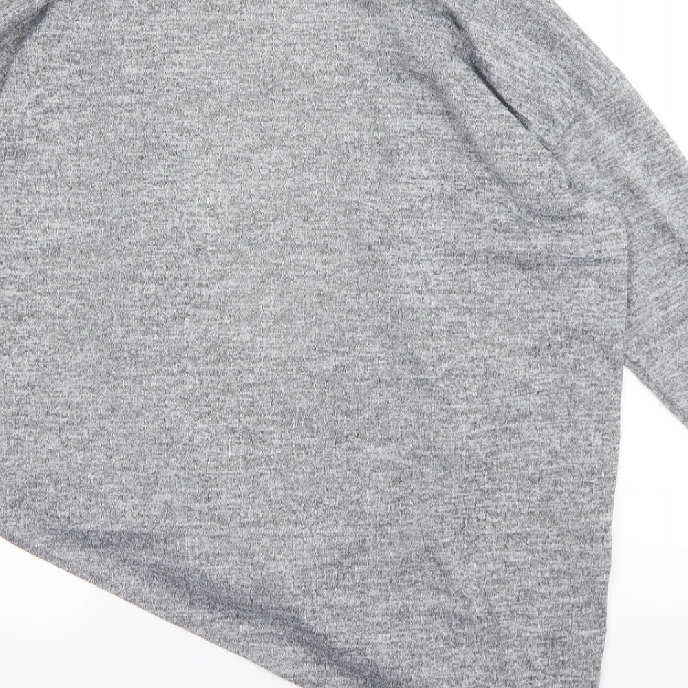 Boohoo Womens Grey Wrap Blouse Size M