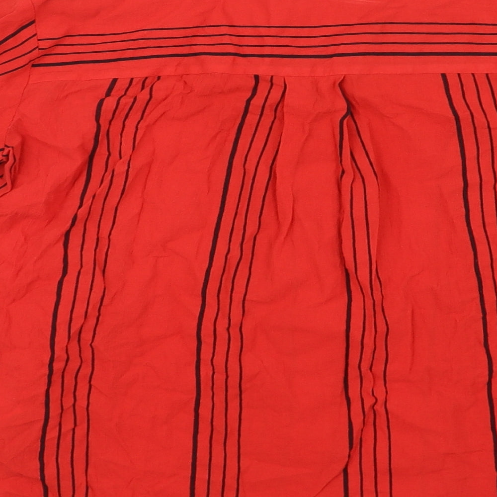 Preworn Womens Red Basic Blouse Size 8