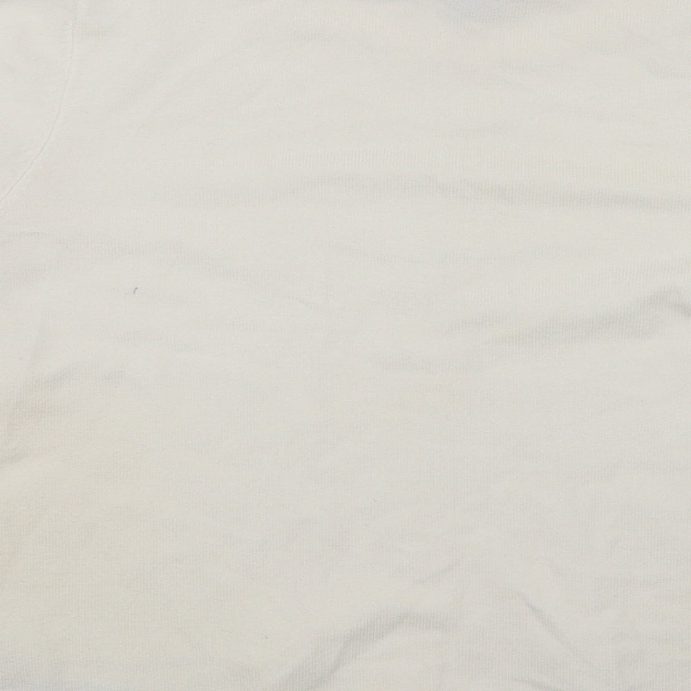Brand and care label for Marble women’s white jumper, size UK 8