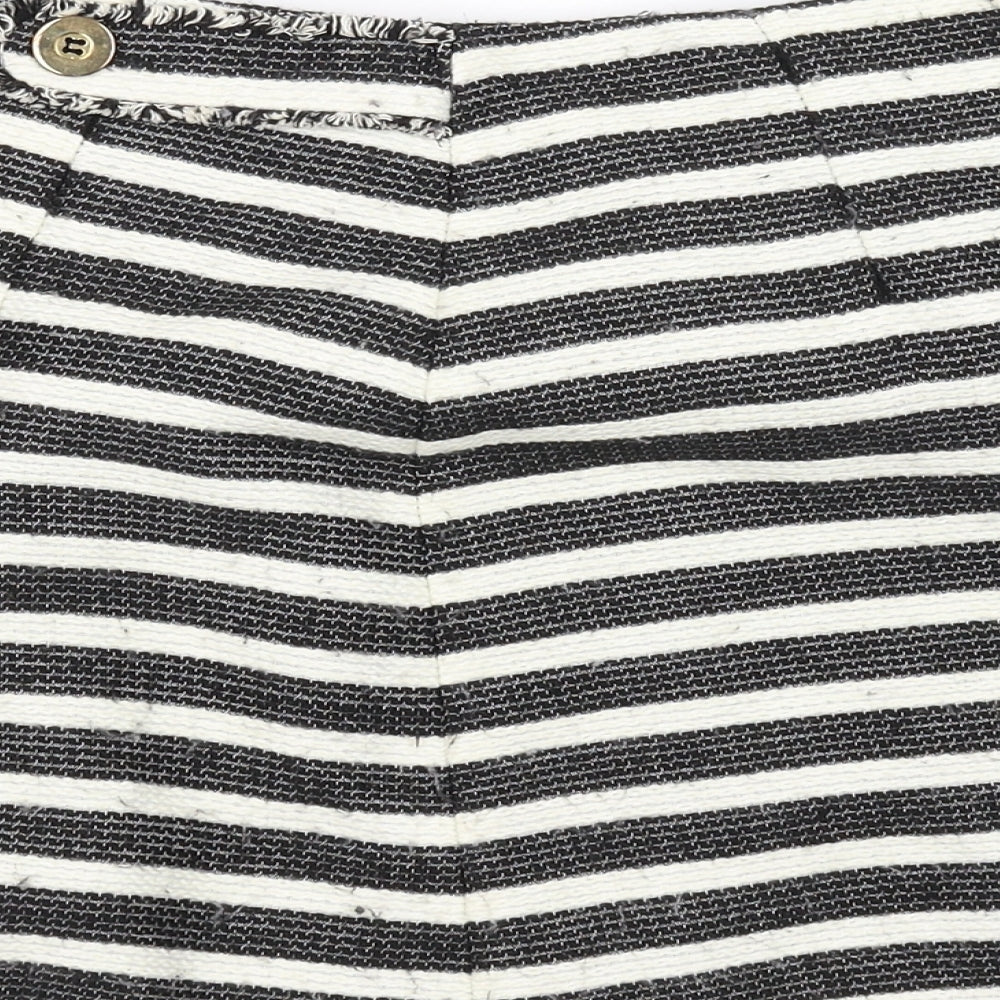 Preworn Womens White Striped A-Line Skirt Size 8