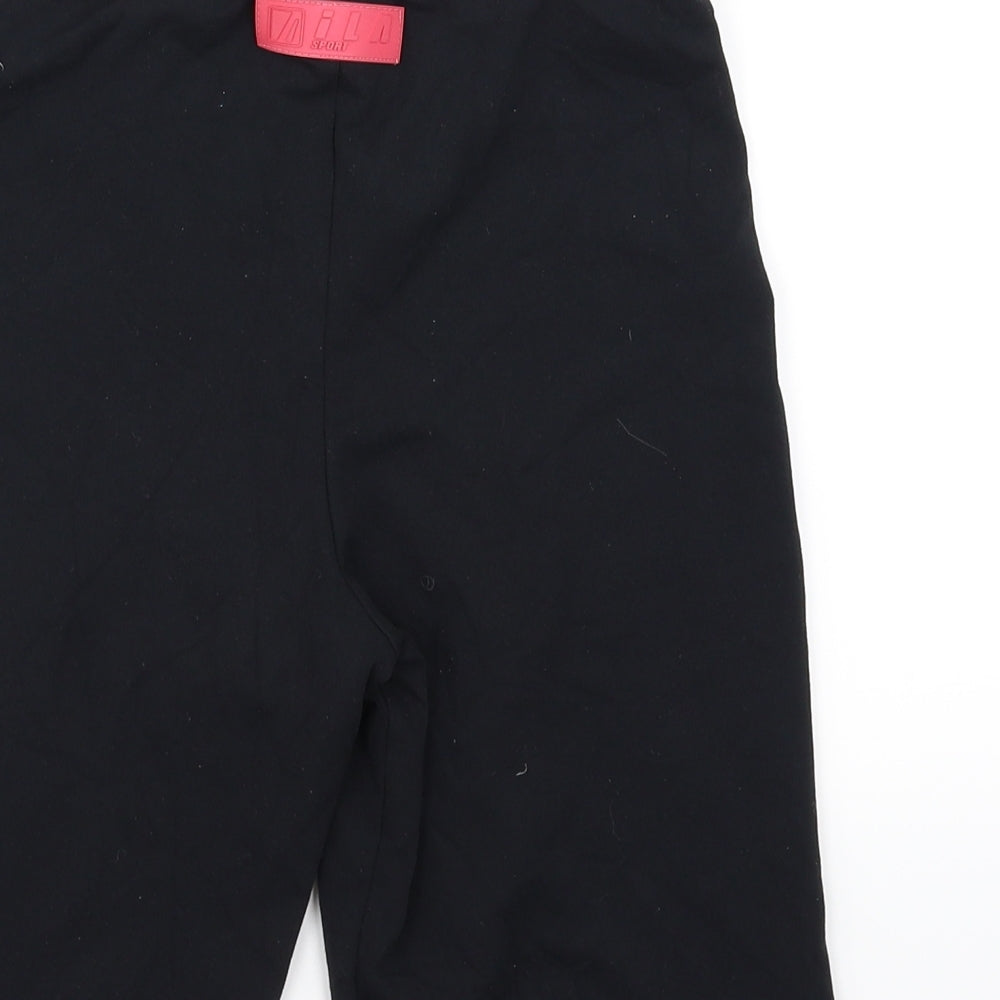 Preworn Womens Black Striped Biker Shorts Size 12