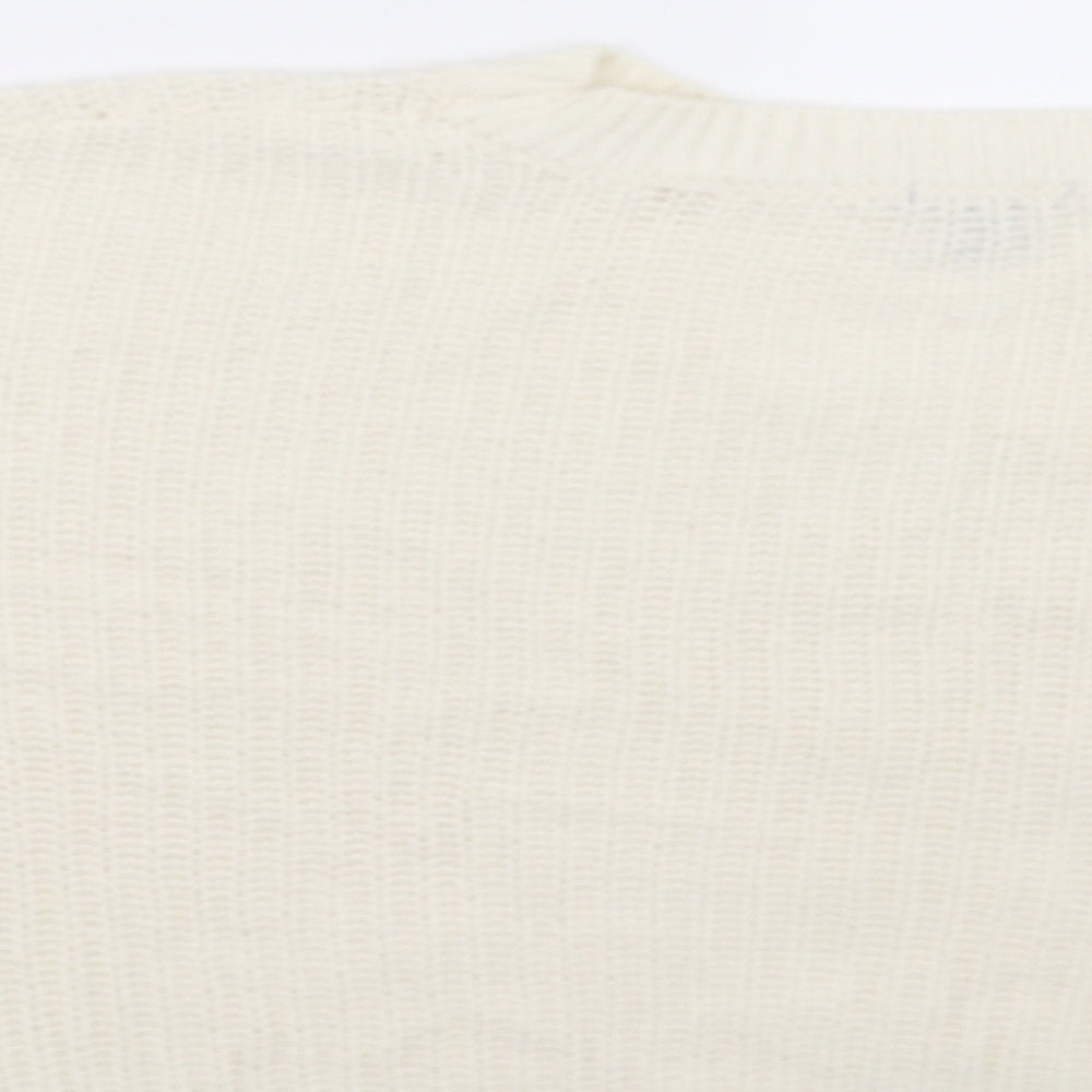 H&M Womens White Pullover Jumper Size 8