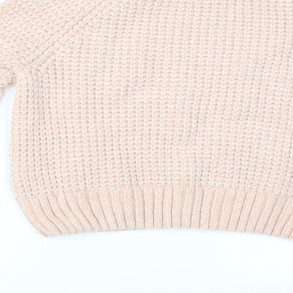 Divided by H&M Womens Pink Henley Jumper Size S