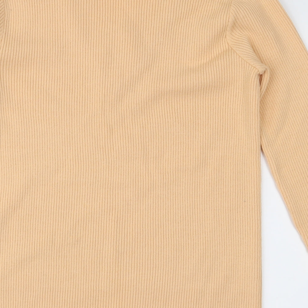 LUCIA Womens Orange Knit Pullover Jumper Size 16