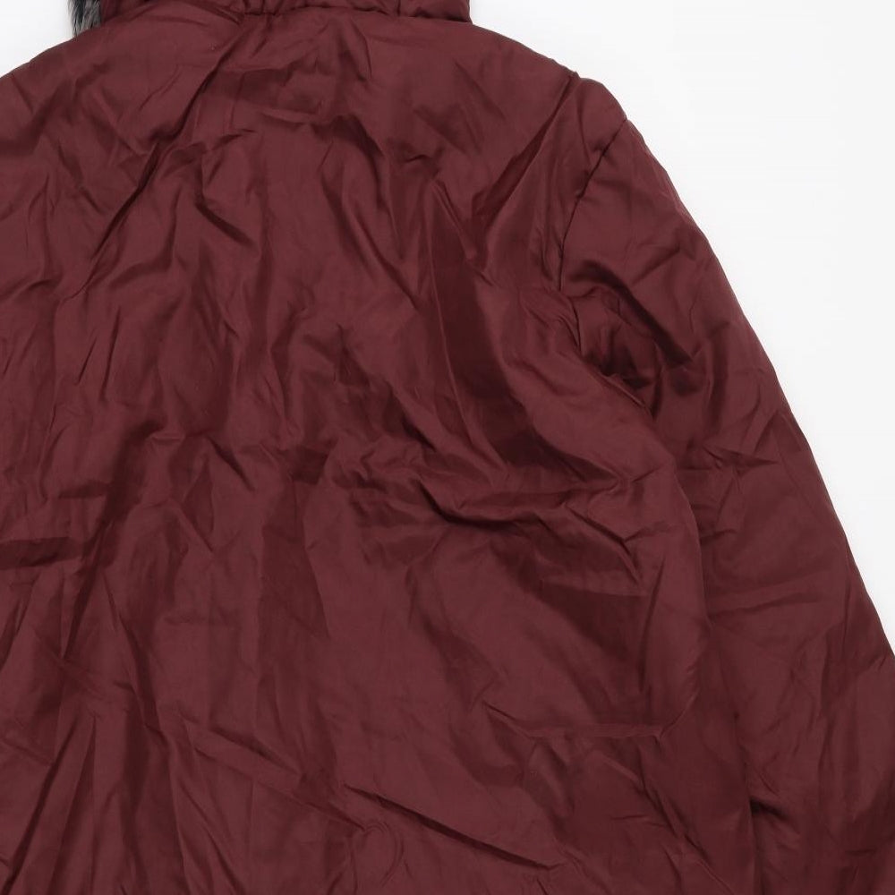 Anne De Lancay Womens Red Parka Coat Size M