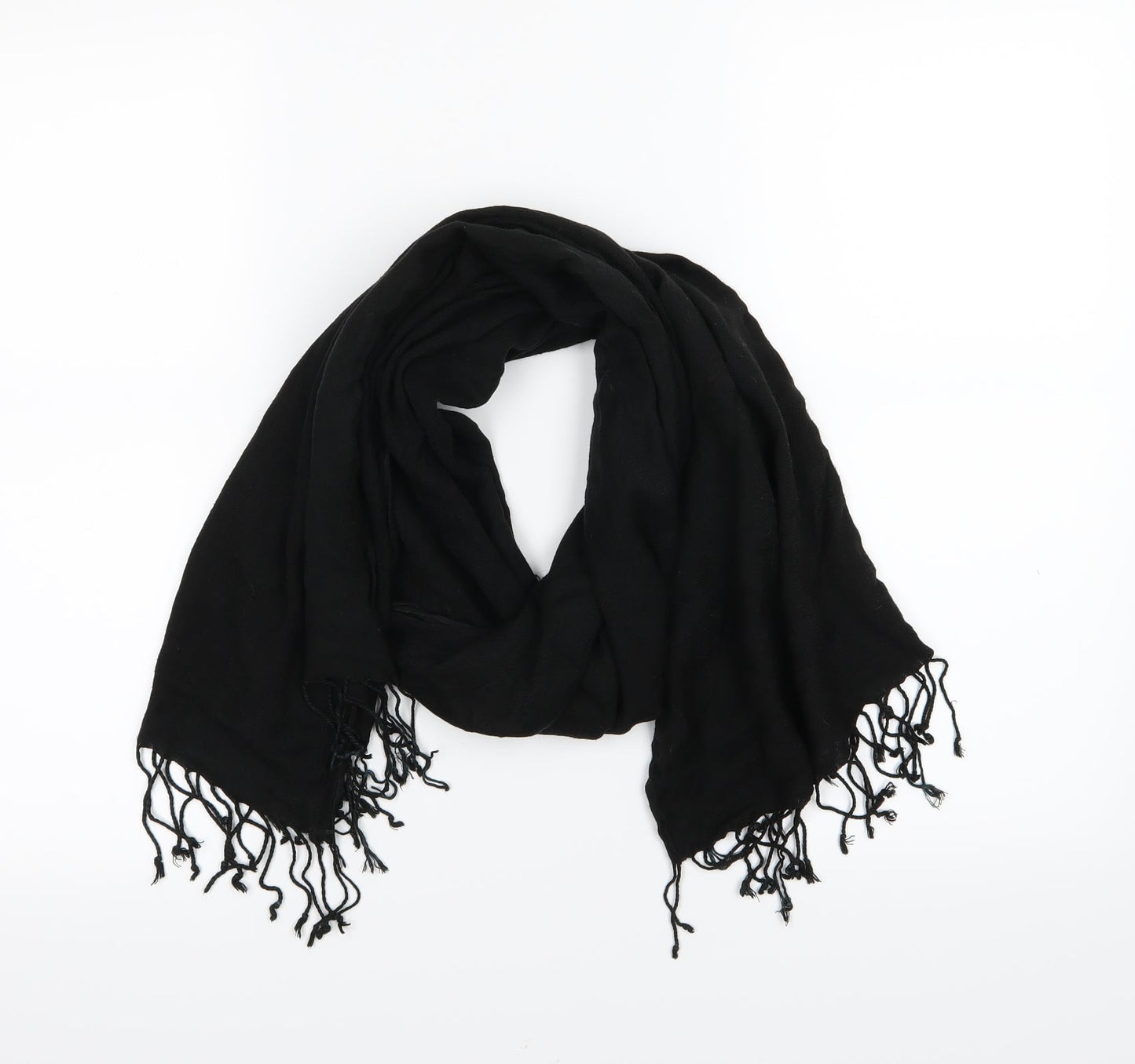Preworn Womens Black Knit Scarf