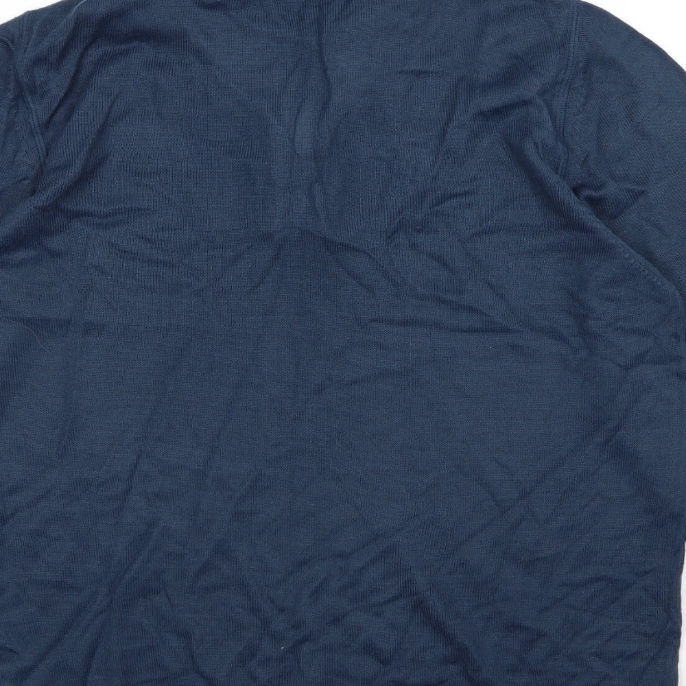 F&F Mens Blue Knit Pullover Jumper Size M