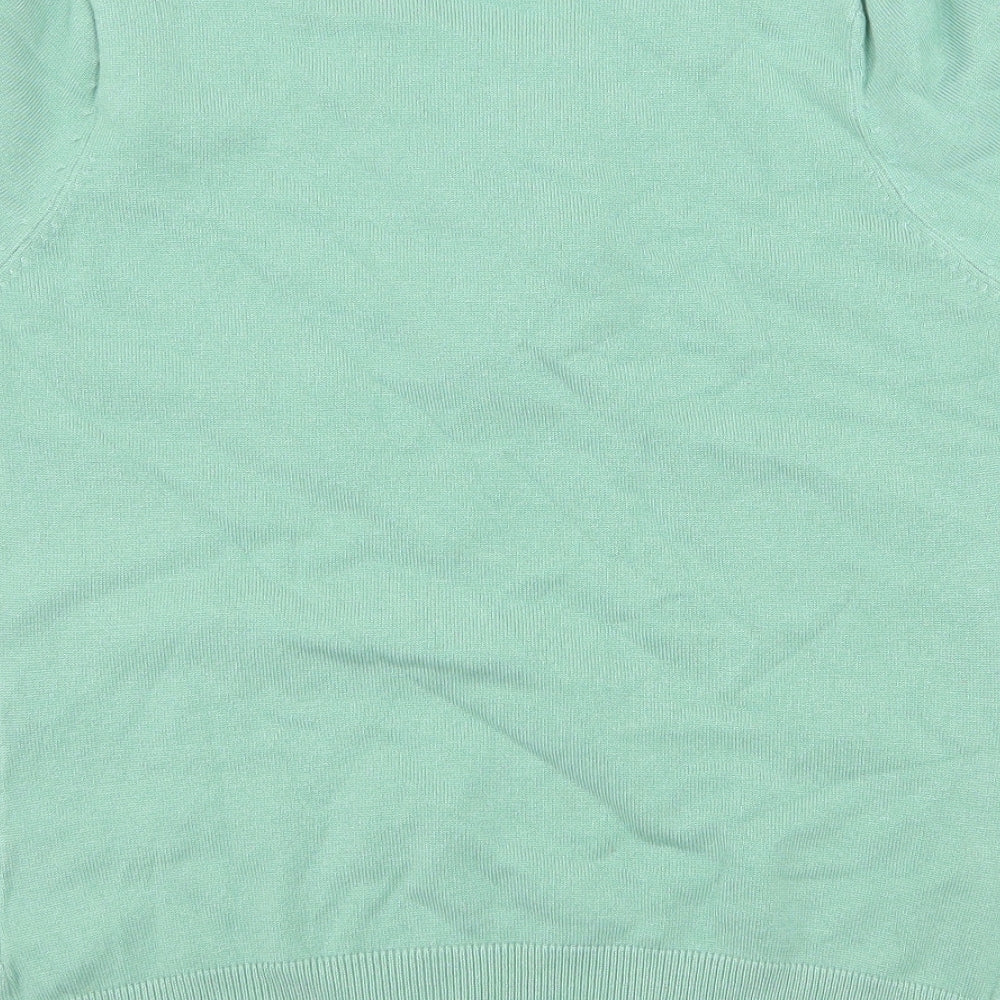 Preworn Womens Green Knit Basic T-Shirt Size S