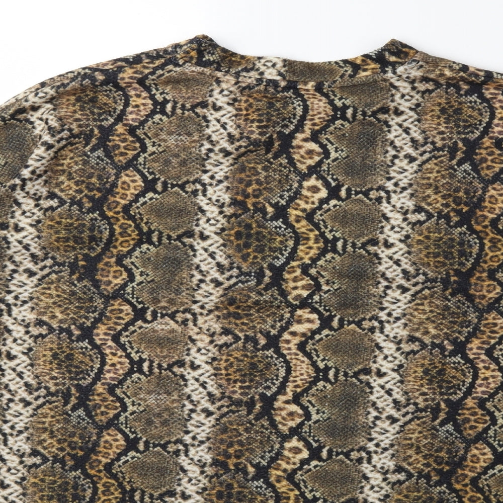George Womens Green Animal Print Pullover Sweatshirt Size M