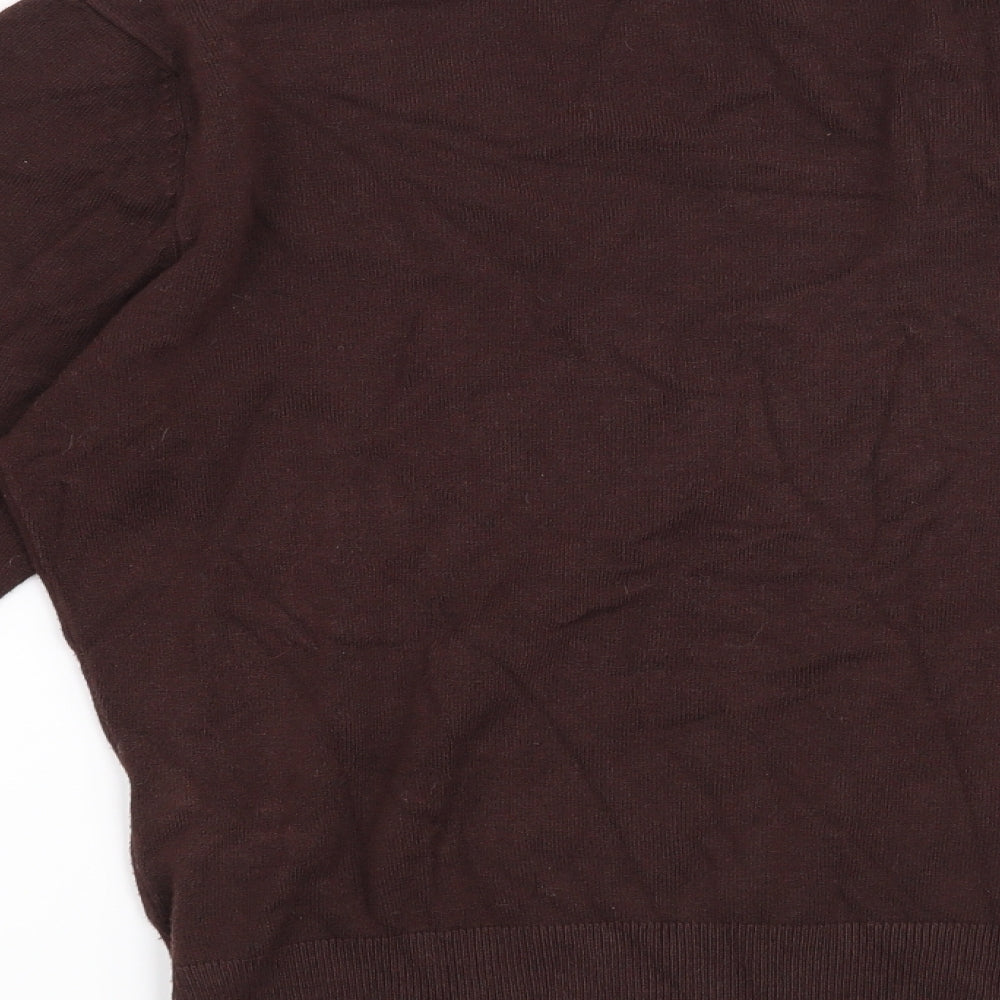 AMARANTO Womens Brown Pullover Jumper Size 14