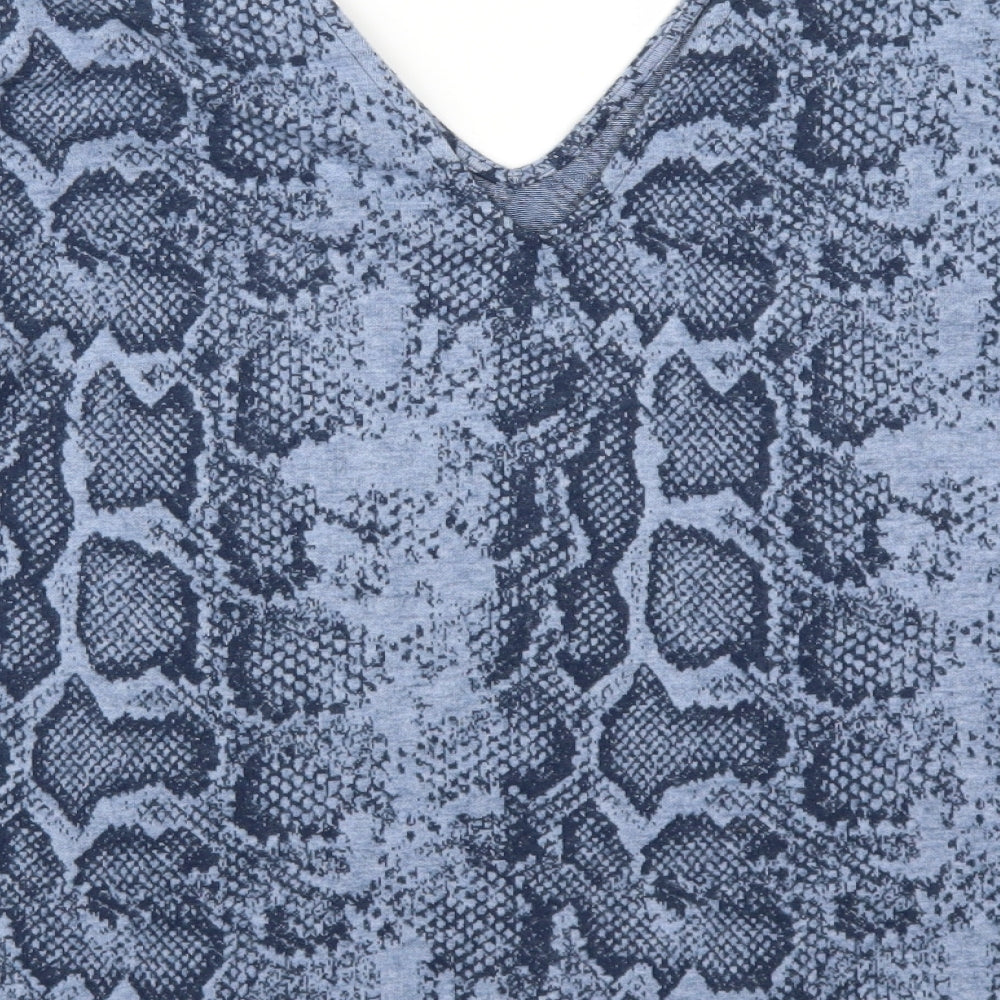 NEXT Womens Blue Animal Print Basic T-Shirt Size 14