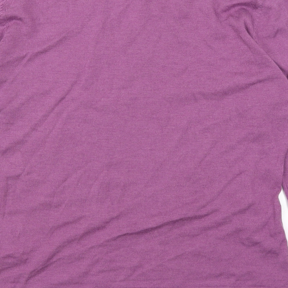 Brand and care label for Nightingales women’s purple jumper, size M