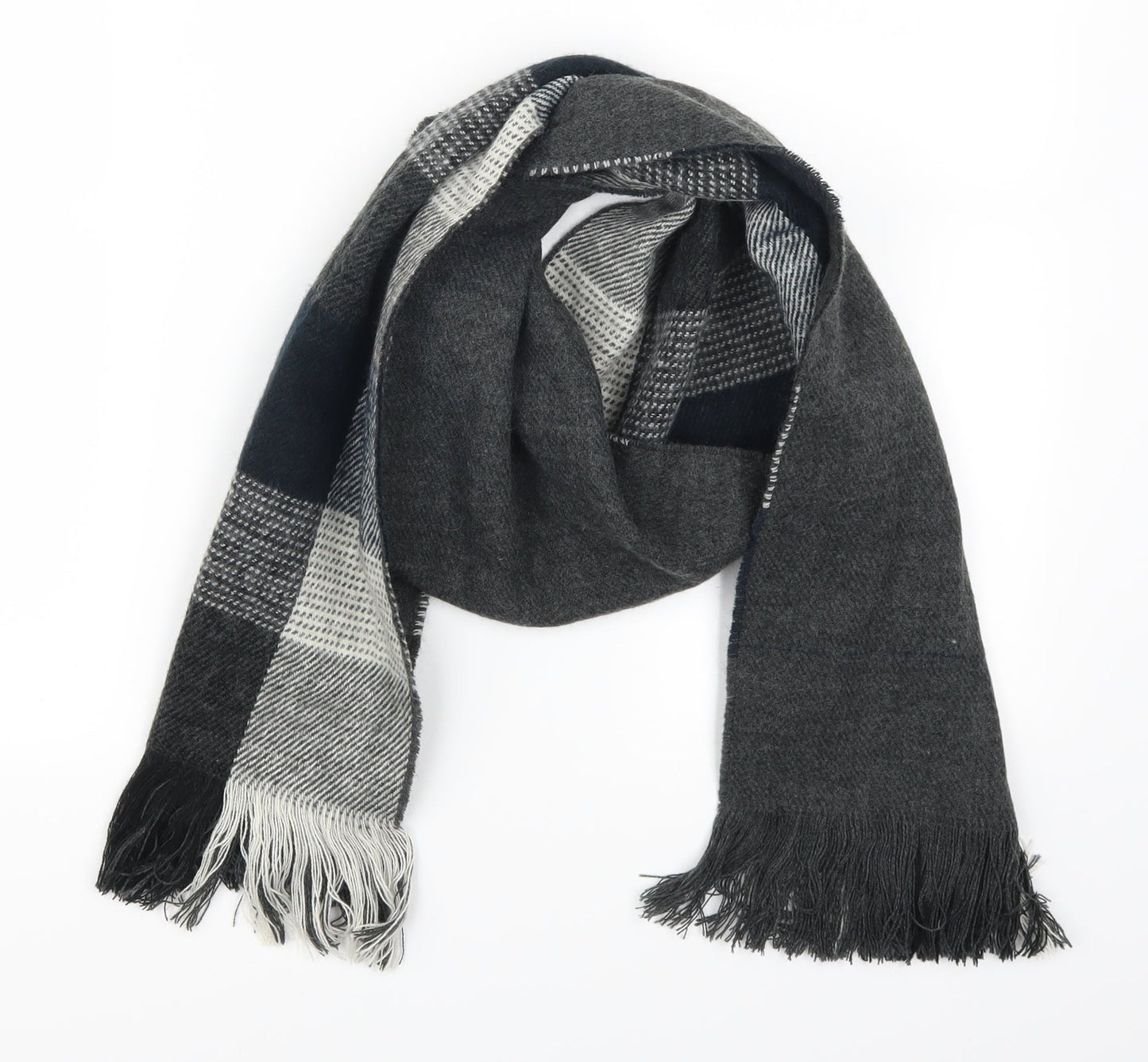 AH London Womens Grey Check Scarf