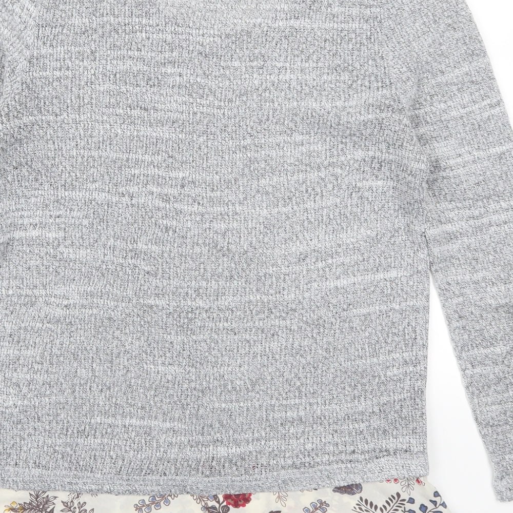 George Womens Grey Floral Pullover Jumper Size 8