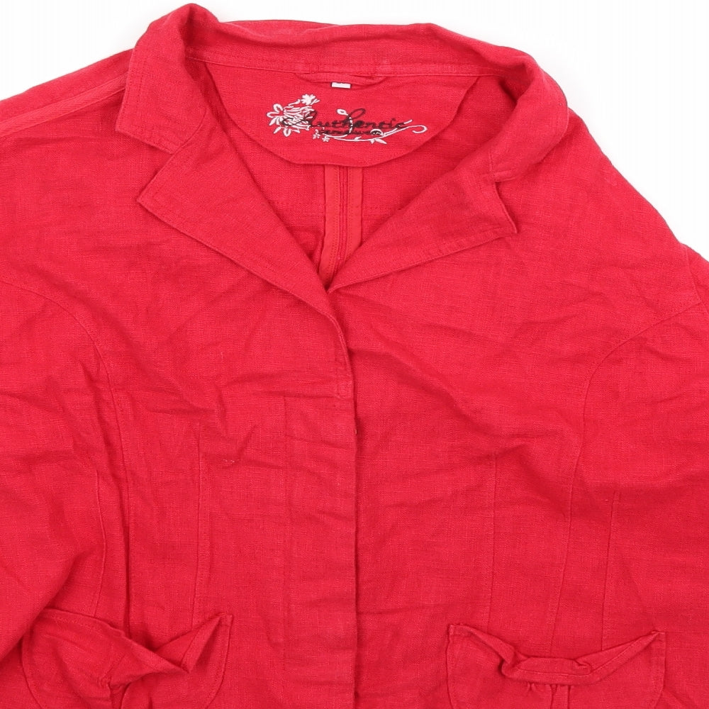 Evie Womens Red Jacket Coat Size 20
