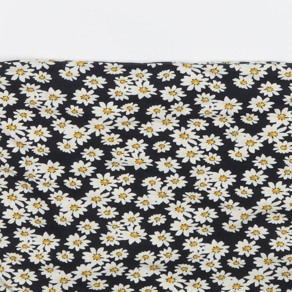 New Look Womens Black Floral Wrap Skirt Size 12