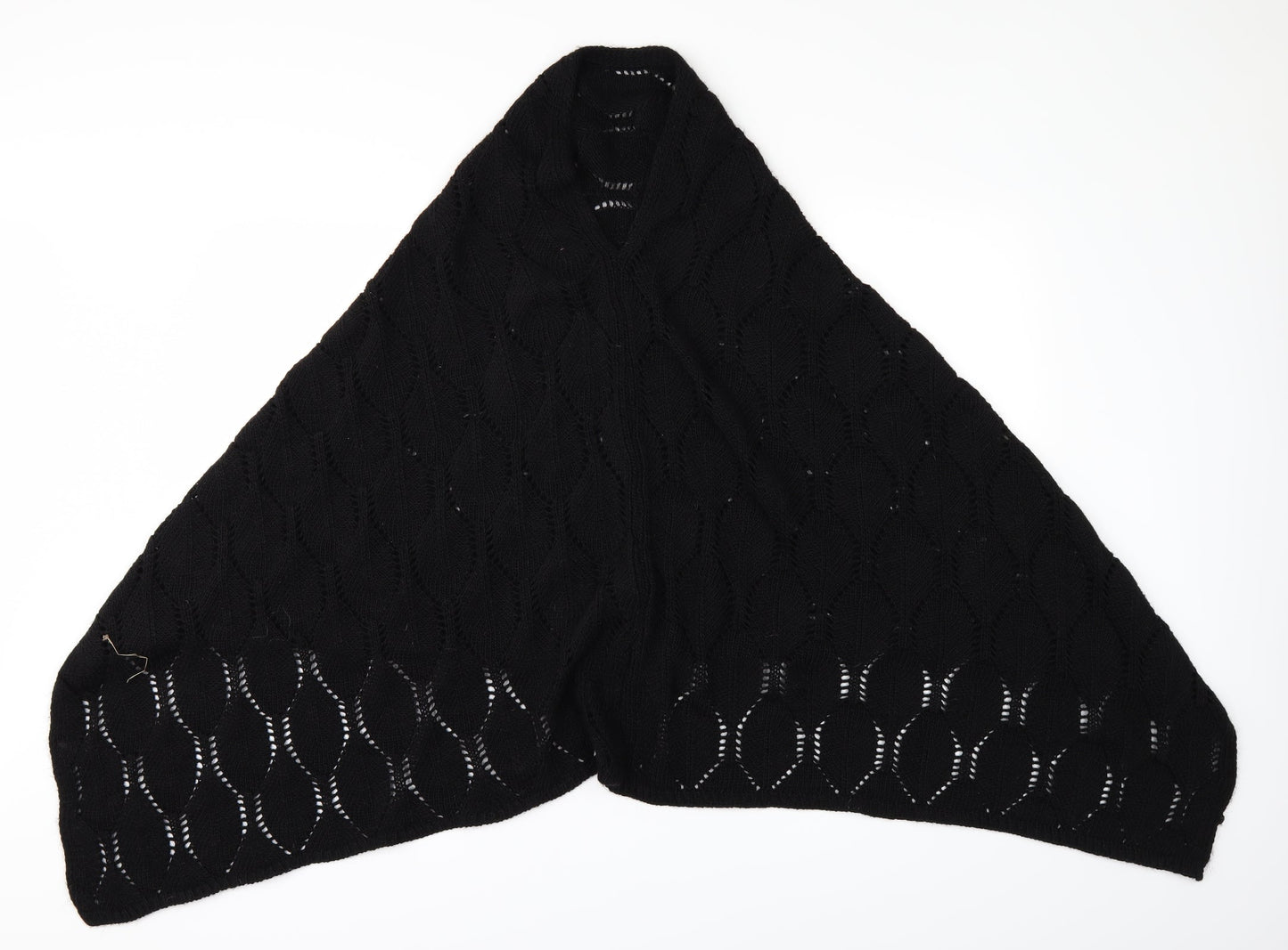 Preworn Womens Black Knit Shawl/Wrap