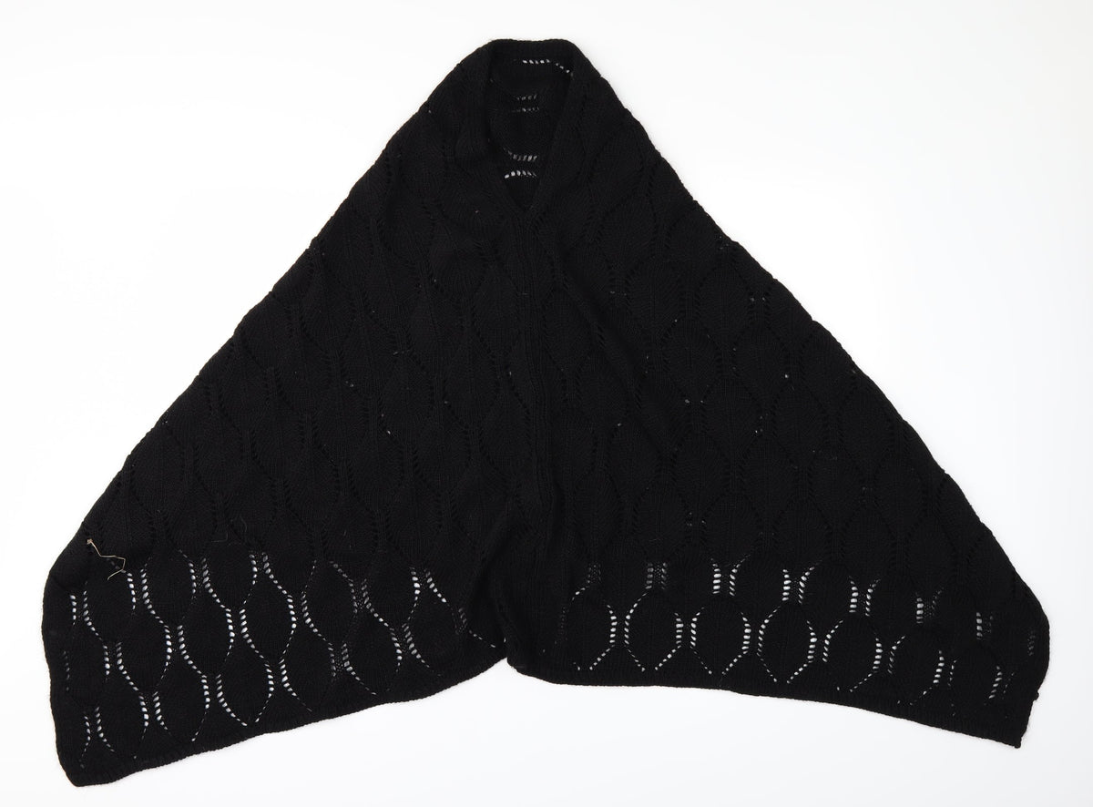Preworn Womens Black Knit Shawl/Wrap