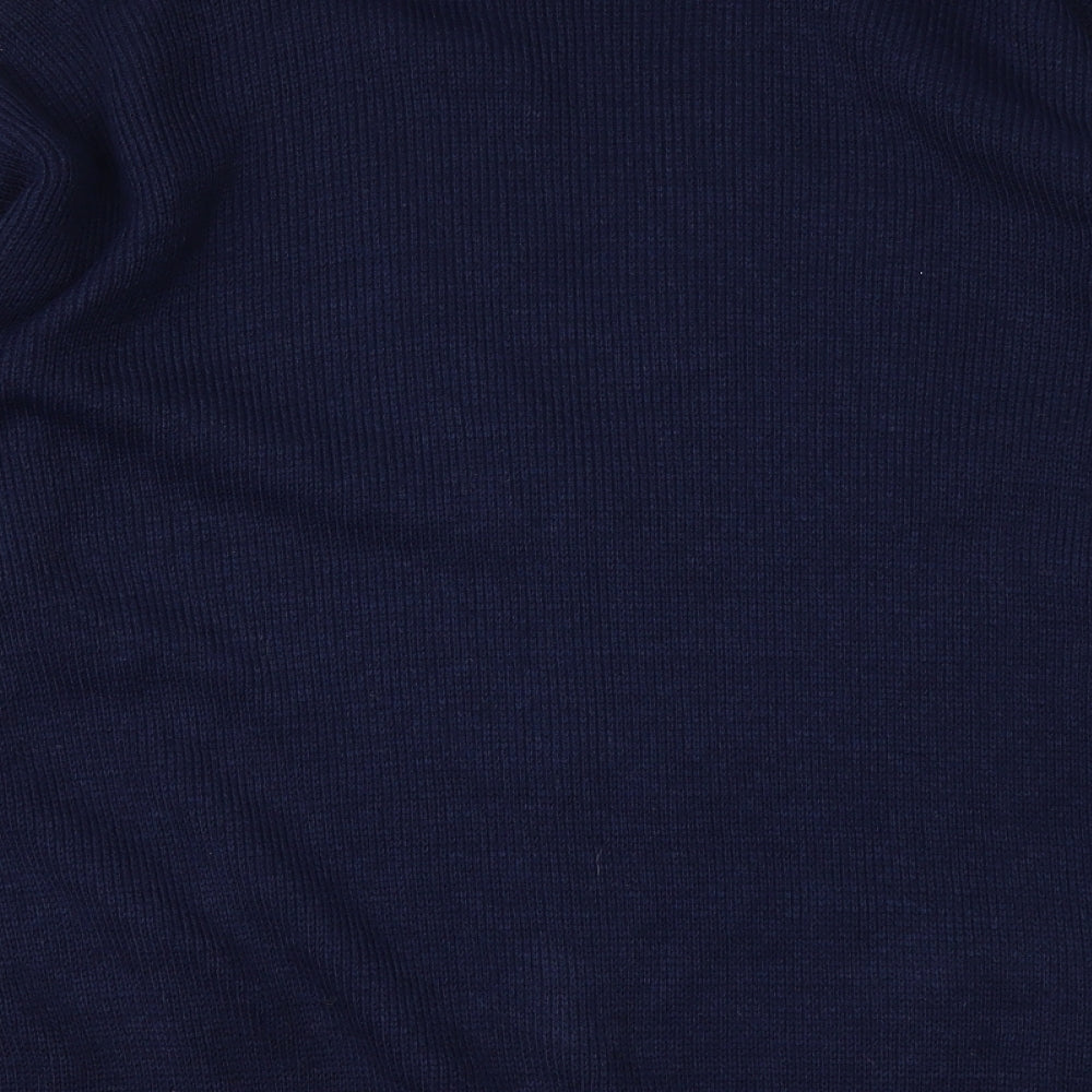 100acrylic Womens Blue Knit Cardigan Jumper Size 2XL