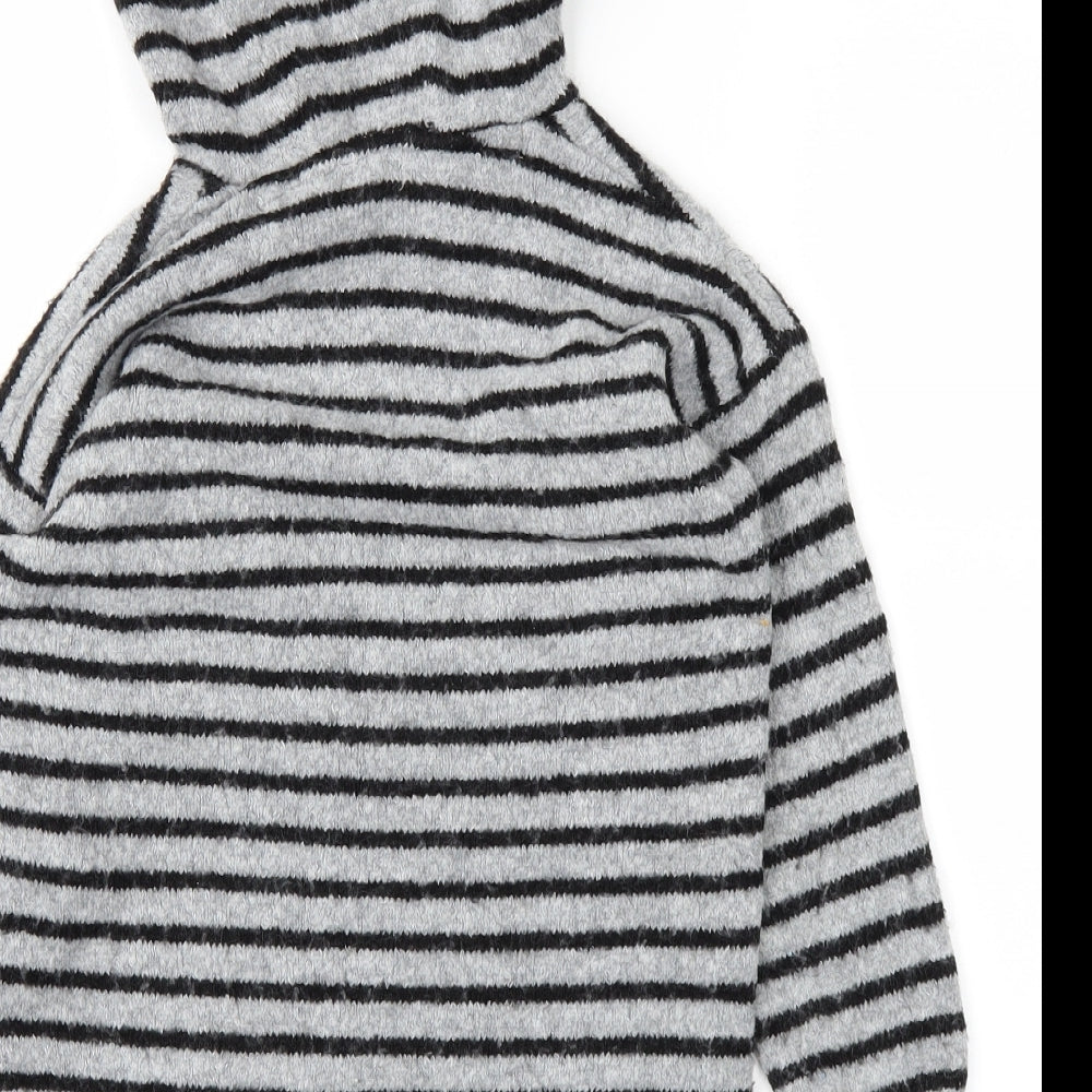 NEXT Boys Grey Striped Pullover Hoodie Size 5 Years