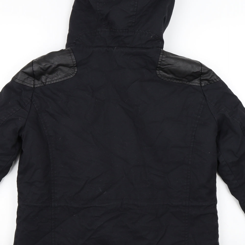 Topshop Womens Black Parka Coat Size 8