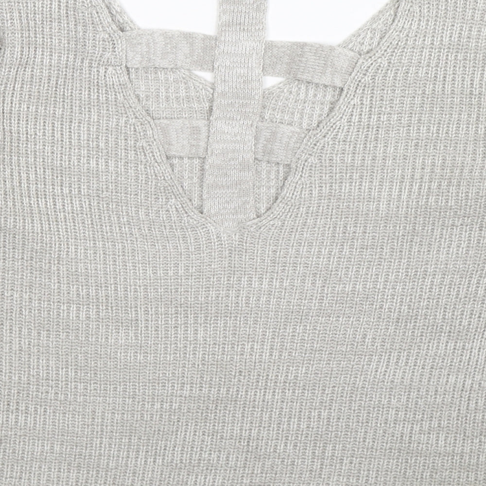 Atmosphere Womens Grey Knit Pullover Jumper Size M - open back