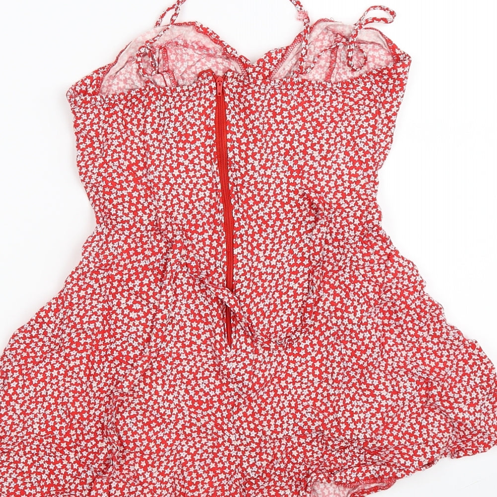 FOREVER 21 Womens Red Flecked Playsuit One-Piece Size S