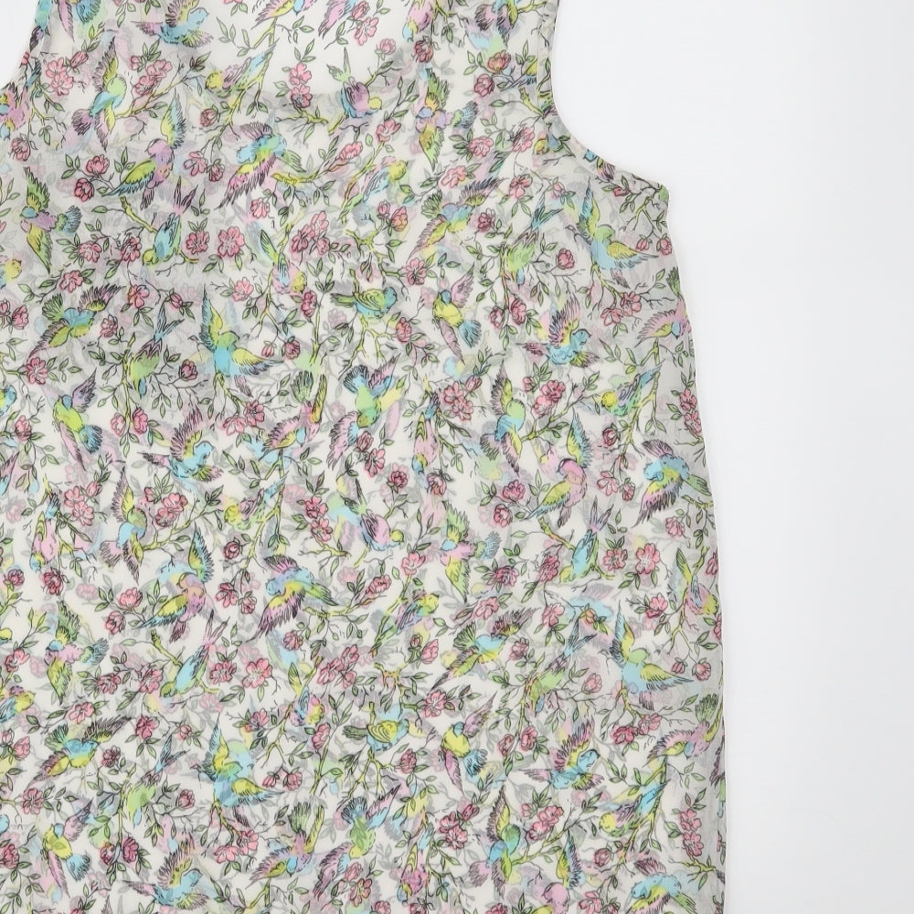 New Look Womens Pink Floral Chiffon Basic Blouse Size 10