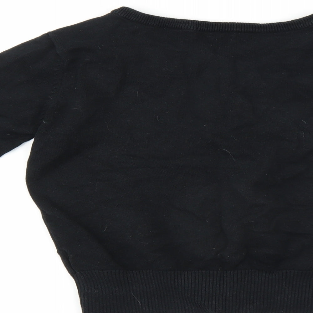 Indigo Girls Black Cardigan Jumper Size 11-12 Years