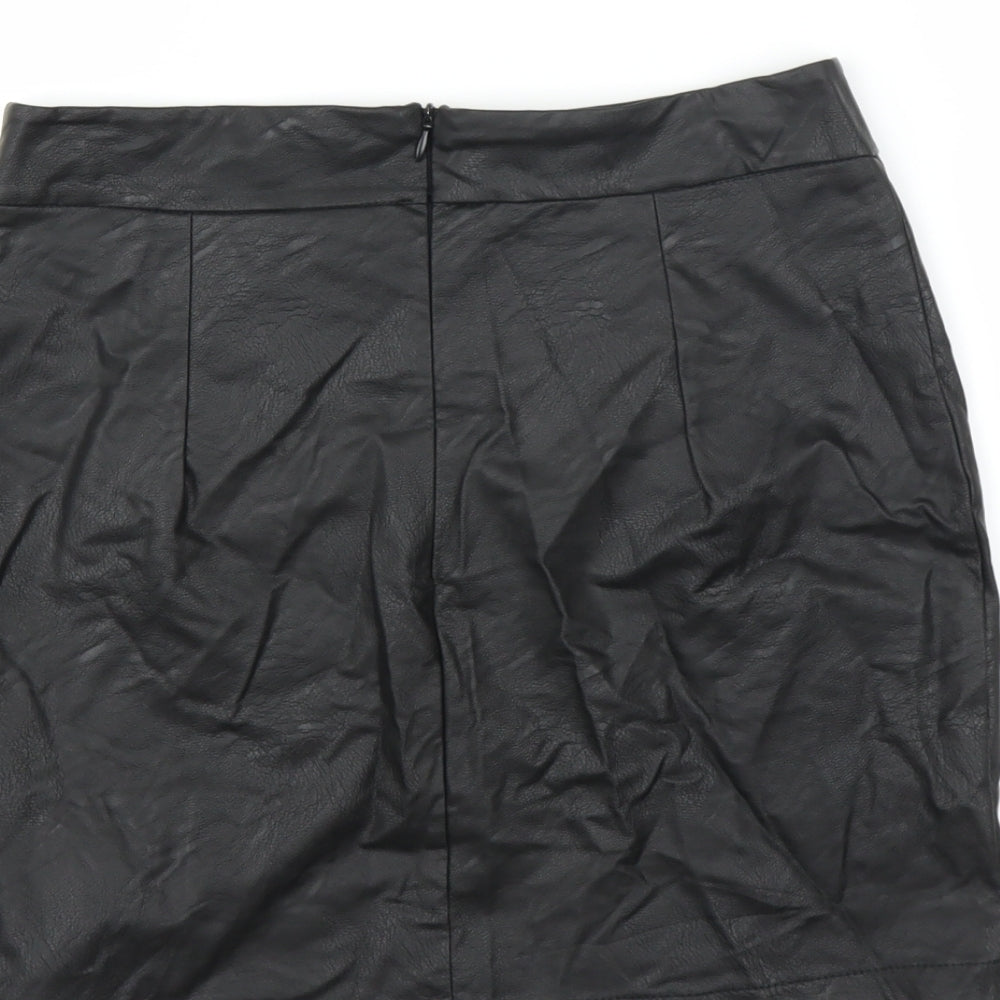 Preworn Womens Black Mini Skirt Size 10