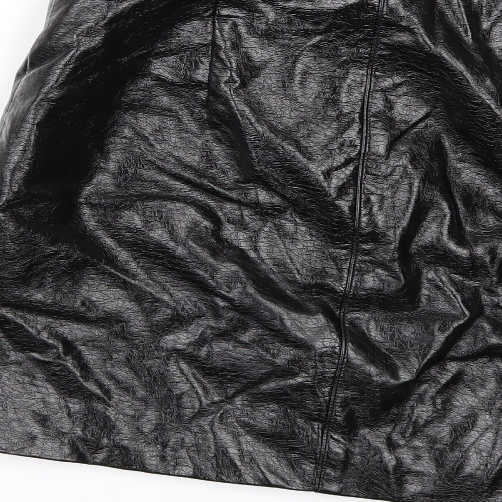 H&M Womens Black Mini Set Size 6 - leather look