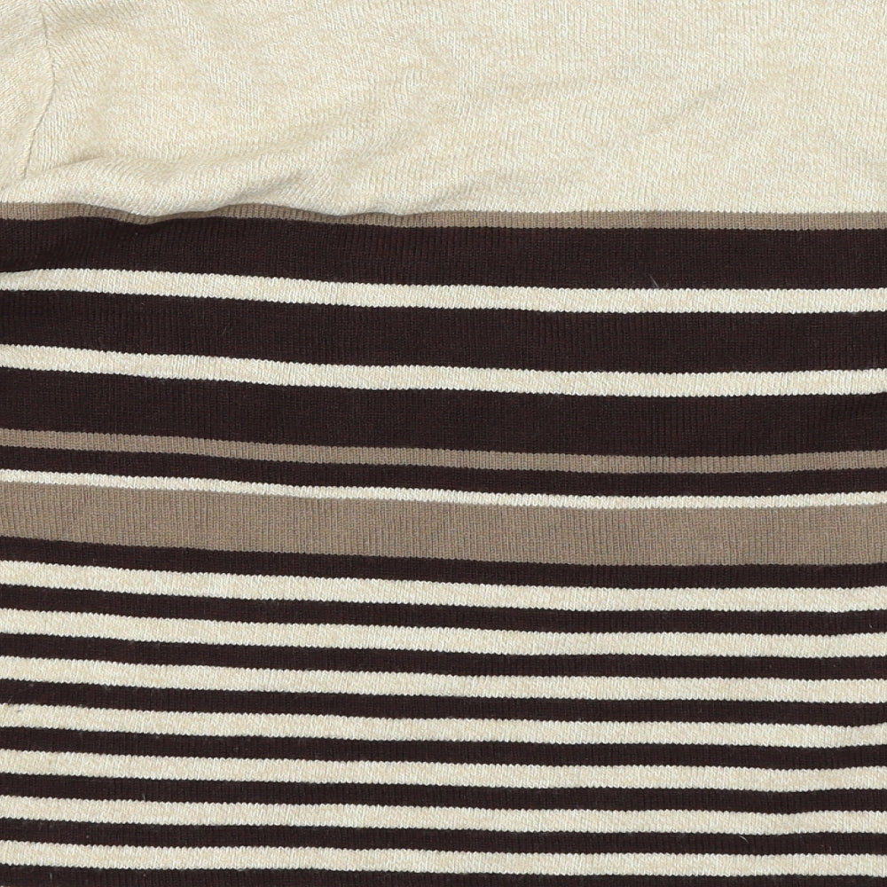Lizzi Clarke Womens Beige Striped Pullover Jumper Size M