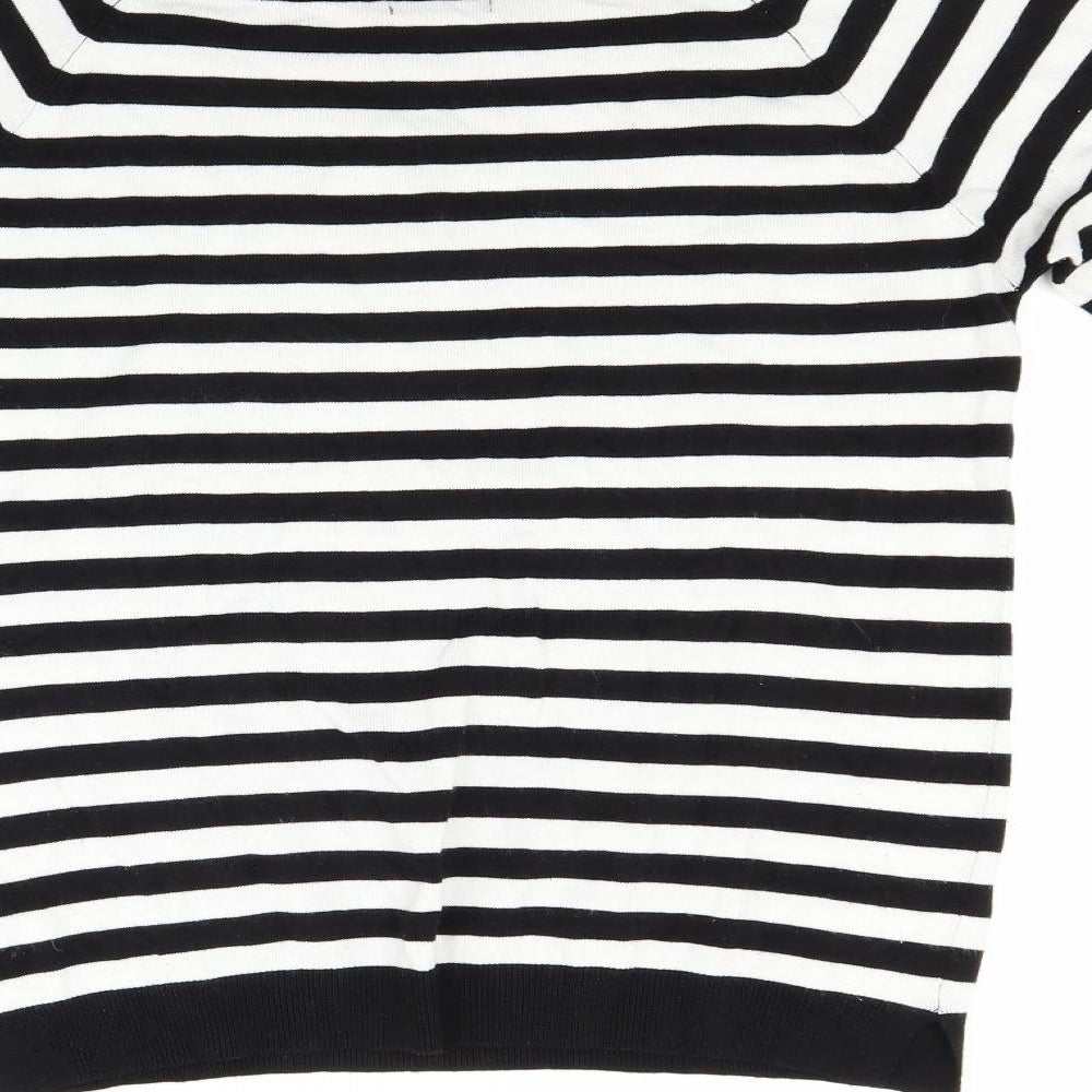 F&F Womens White Striped Pullover Jumper Size 14