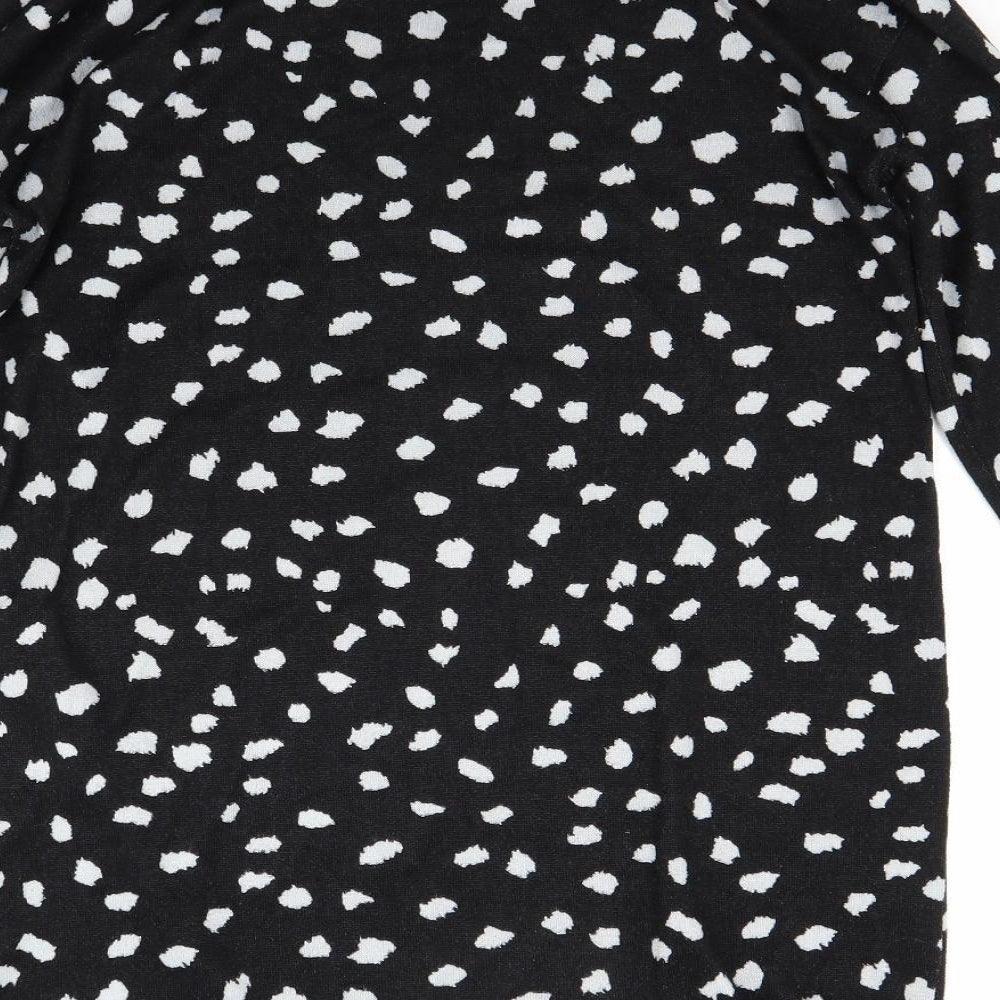 F&F Womens Black Polka Dot Jumper Dress Size 12